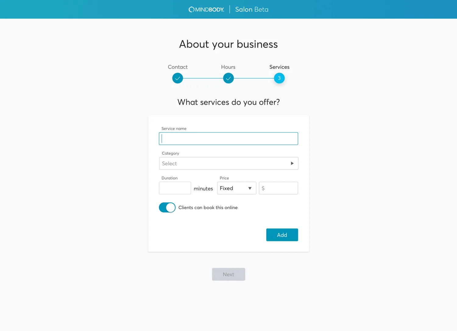 Setup — services