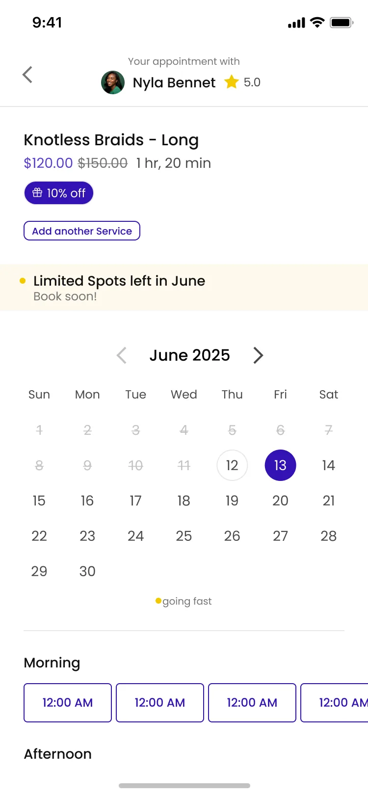 Booking flow